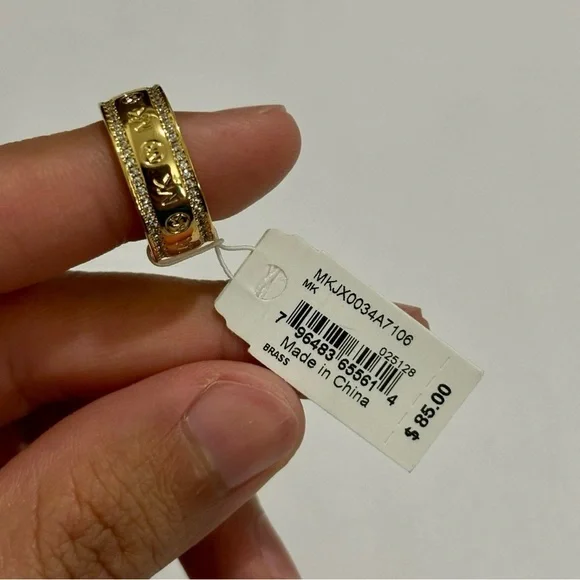 Michael Kors Gold-Tone Brass Eternity Ring Size 5